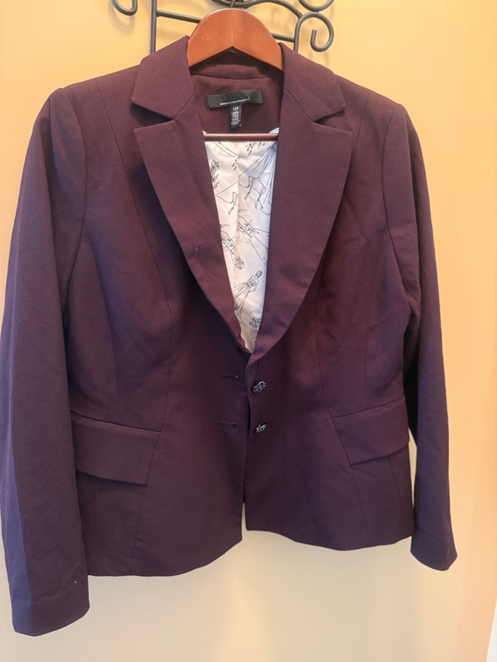 White House Black Market Plum Textured Blazer
